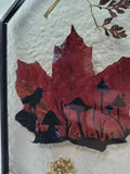 Whispers of the Autumn Grove Painting on Maple Leaf