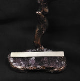 Driftwood Copper Candle Holder with Amethyst Cluster