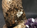 Copper Driftwood Sphere Holder with Amethyst Cluster