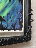 Emerald Cast – A Watercolor Nightscape Framed in Hand-Sculpted Magic