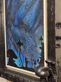 To the Stars – A Watercolor Nightscape Framed in Hand-Sculpted Magic