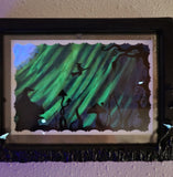 Emerald Cast – A Watercolor Nightscape Framed in Hand-Sculpted Magic