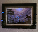 Gifts from the Moon – A Watercolor Painting in Frame with Sculpted Mushrooms