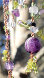 Brewing Amethyst & Peridot Cauldron Suncatcher / Wall Art