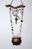 Brewing Amethyst & Peridot Cauldron Suncatcher / Wall Art