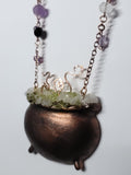 Brewing Amethyst & Peridot Cauldron Suncatcher / Wall Art