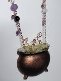 Brewing Amethyst & Peridot Cauldron Suncatcher / Wall Art