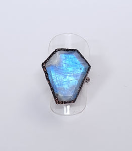 Moonstone Coffin Ring Size 7