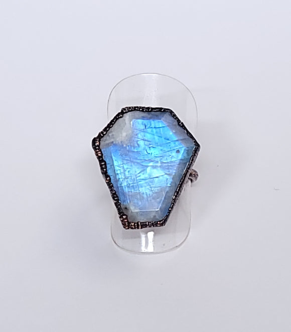 Moonstone Coffin Ring Size 7