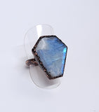 Moonstone Coffin Ring Size 7