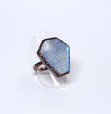 Moonstone Coffin Ring Size 7