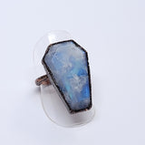 Moonstone Coffin Ring Size 7 1/2