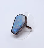 Moonstone Coffin Ring Size 7 1/2