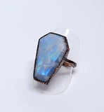 Moonstone Coffin Ring Size 7 1/2