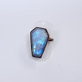 Moonstone Coffin Ring Size 7 1/2
