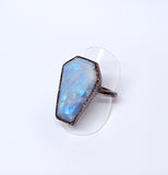 Moonstone Coffin Ring Size 7 1/2