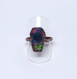 Aurora Opal Doublet Coffin Ring Size 8