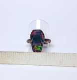 Aurora Opal Doublet Coffin Ring Size 8