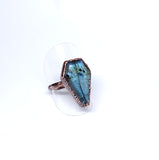 Labradorite Coffin Ring Size 7 1/2