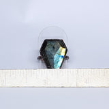Labradorite Coffin Ring Size 8 1/2