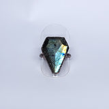 Labradorite Coffin Ring Size 8 1/2