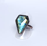 Labradorite Coffin Ring Size 8 1/2