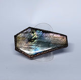 Flashy Labradorite Coffin Ring Size 9