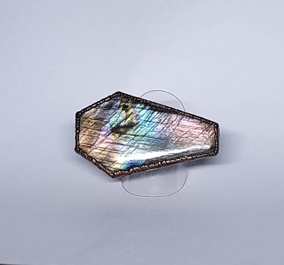 Flashy Labradorite Coffin Ring Size 9