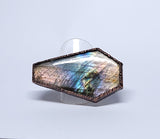 Flashy Labradorite Coffin Ring Size 9