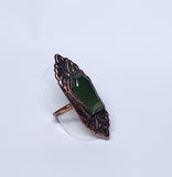 Serpentine Coffin Art Deco Ring Size 6