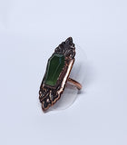 Serpentine Coffin Art Deco Ring Size 6
