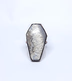 Crazy Lace Agate Coffin Ring Size 8