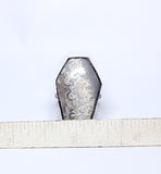 Crazy Lace Agate Coffin Ring Size 8