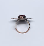Ruby Coffin Filigree Ring Size 9