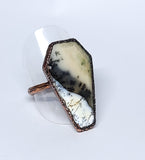 Dendritic Agate Coffin Ring Size 8