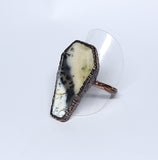 Dendritic Agate Coffin Ring Size 8