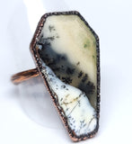Dendritic Agate Coffin Ring Size 8