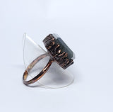 Labradorite Coffin Ring Size 8