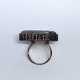 Labradorite Coffin Ring Size 8