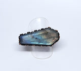 Labradorite Coffin Ring Size 8