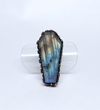 Labradorite Coffin Ring Size 8
