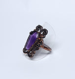 Amethyst Coffin Filigree Ring Size 7