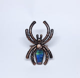 Spider Ring with Aurora Opal Doublet Size 8