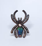 Spider Ring with Aurora Opal Doublet Size 8
