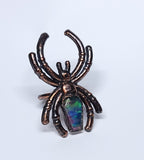 Spider Ring with Aurora Opal Doublet Size 8