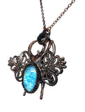 Ornate Copper Beetle with Labradorite Pendant