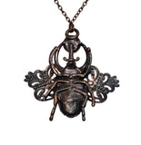 Ornate Copper Beetle with Labradorite Pendant