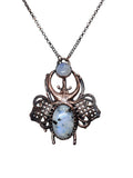 Copper Beetle with Moonstone Pendant
