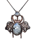 Copper Beetle with Moonstone Pendant