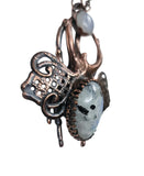 Copper Beetle with Moonstone Pendant